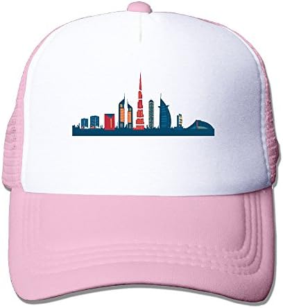 Dubai City Skyline Silhouette Mesh Adjustable Hat