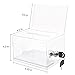 MaxGear Acrylic Donation Box with Lock and Sign Holder Clear Ballot Box with Lock (6.25