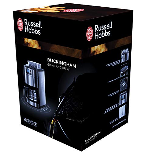 Russell-Hobbs-Digitale-Kaffeemaschine-Buckingham-GrindBrew-Mahlwerk-fr-Kaffeebohnen-9-stufige-Mahlgradeinstellung-Timer-Funktion-bis-12-Tassen-15l-Glaskanne1000W-Filterkaffeeautomat-20060-56