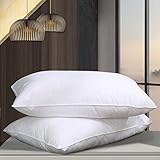 Cosydown Goose Down Alternative Pillows （2 Pack,Queen Soft） 100% Egyptian Cotton with Microfiber Filling Sleep Pillow,Washable，Hypoallergenic (Set of 2)