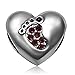 JMQJewelry Graduation Birthstone Birthday January Mother Red Heart Love Womens Beads Charms Jewelry Christmas Sister Footprints Fits Pandora Bracelets