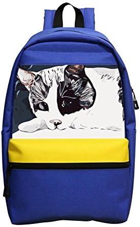 Back To School Season Children The Color Of A Cat Large Capacity Schoolbag Blue