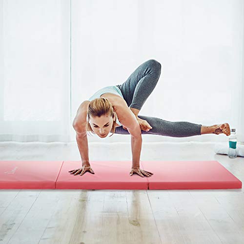 image for WolfWise 6'x2' Gymnastic Mats Folding Exercise Mat Tri-Fold Tumbling T