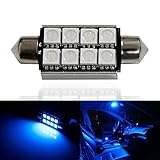 iJDMTOY 8-SMD Error Free 6411 578 LED Bulb For Car Interior Dome Light or Trunk Area Light, Ultra Blue