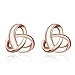 BuycitKy 18K Rose Gold Twist Love Knot Stud Earrings for Women Teen Girls Loveknot Post Earrings,with Buycitky PU Jewelry Pouch