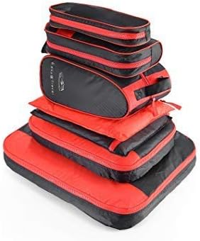 Packing Cubes, Miya 7-Pcs Lightweight Luggage Packing Organizers, Packing Cubes for Travel Accessories Black Red