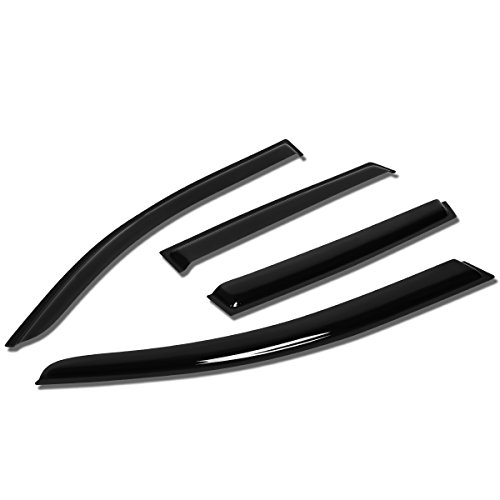 DNA MOTORING WVS-T2-0094 Window Vent Visor Deflector Rain Guard (4pcs, Dark Smoke)