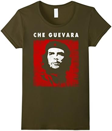 Women's Che Guevara Revolution Memorabilia Death Shirt Large Olive