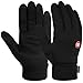 Vbiger Men Winter Warm Gloves Windproof Anti-slip Touch Screen Gloves Cold Weather Gloves Liner (L) Black