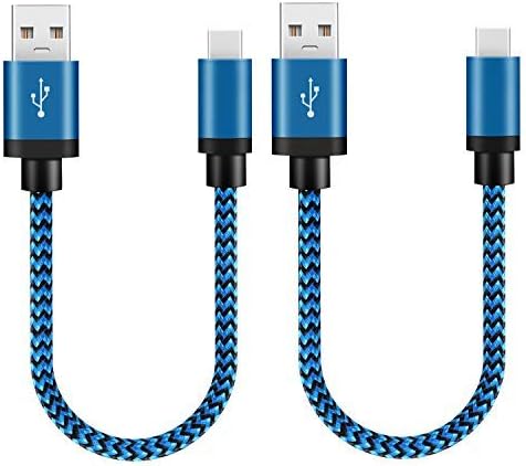 Fundro For Samsung Galaxy S8 Type C Cable, [2-Pack 1FT] USB C Fast Charger Nylon Cord for Samsung Galaxy S9 / S8 Plus, Huawei Mate 20 / P20 / P20 Lite, LG G7 / G6, Pixel 3/2, Xiaomi 8 and More(Blue)