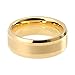 iTungsten 6mm 8mm Gold Tungsten Rings for Men Women Wedding Bands Beveled Edges Comfort Fit