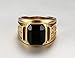Stainless Steel Gold Plated Black Rhinestone Crystal Ring for Men Women Engagement Wedding Band