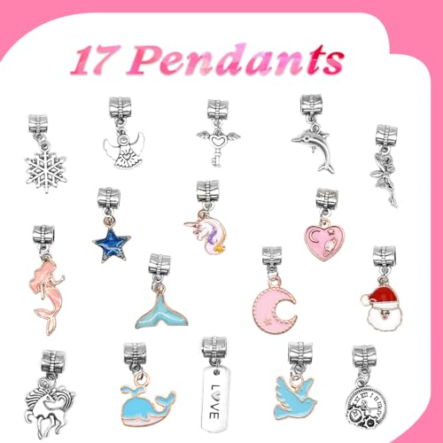 Lenski DIY Charm Bracelet Kit, Gifts for Girls Aged 4-11 Years, for Jewellery Crafts