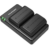 Updated RAVPower LP-E6 LP E6N Rechargeable Battery Charger Set,2-Pack 2040mAh Camera Batteries Compatible with Canon EOS…