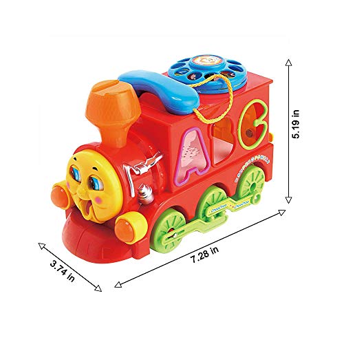 Woby Musical Smart Train Kids Educational Learning Toy Car Electric Bump and Go Train with Shape Sorter
