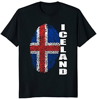 Iceland Flag Fingerprint supporters football team jersey Tee