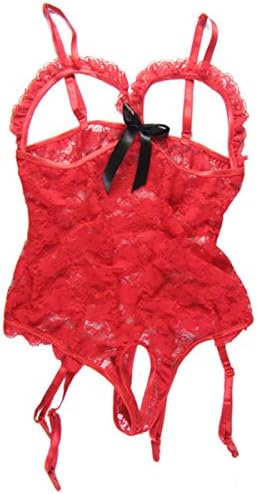 SEXY WOMEN DRESS LACE LINGERIE BABYDOLL SLEEPWEAR NIGHTWEAR UNDERWEAR G STRING (RED)