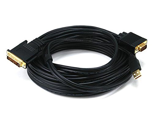 Monoprice 103038 25-Feet 28AWG A Type VGA and USB to M1-D Cable - Black