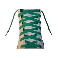 Flat Shoelaces 3/8" Wide Tubular Braided - 45 Inch Green