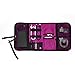patu Roll Up Folding Travel Organizer Case for Cables, Memory Cards, Flash Disks, Earphones, Portable Hard Drives, Power Banks or Adapters, or Other Small Electronics and Accessories, Rose