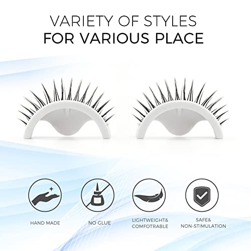 LANKIZ New Generation Self Adhesive False Eyelashes Natural Look - 2 Pairs Lightweight & Comfortable Lash Extension - Easy to Apply (Natural-B3)