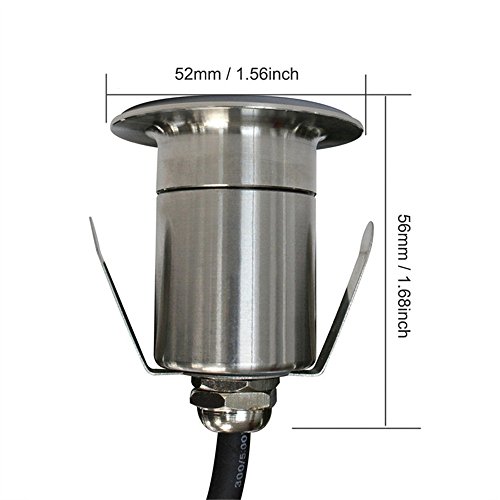 1W LED Lamp Outdoor Garden Underground Well Path Light Stainless Steel DC 12V IP67 Warm white 2700-3000K