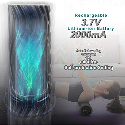 Vibrating Foam Roller Electric Trigger Point Massager Roll Deep Tissue
