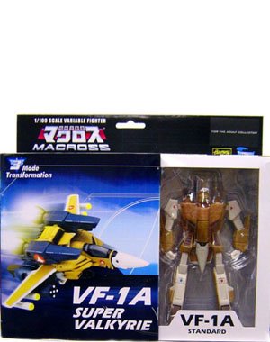 Robotech Macross Toynami 5 Inch 1/100 Scale Fully Transformable VF-1A Standard Veritech Fighter Deluxe (Includes Extra Weapons)