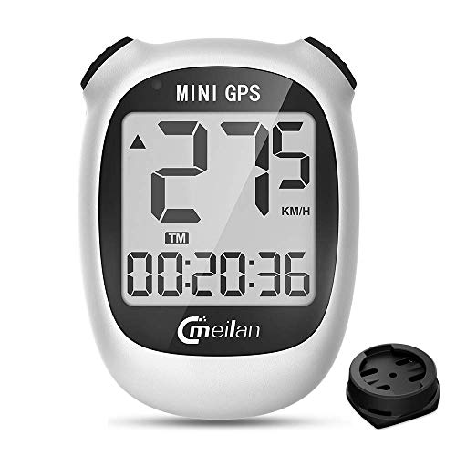 GPS Bicycle Computer, Mini M3 Bike Speedometer and Odometer Wireless Waterproof with LCD Display, IPX5 Waterproof & USB Rechargeable for Bike,White