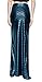 Fancy Wetlook Fish Scale Mermaid Sequin Long Maxi Skirts Gown for Women Blue XL