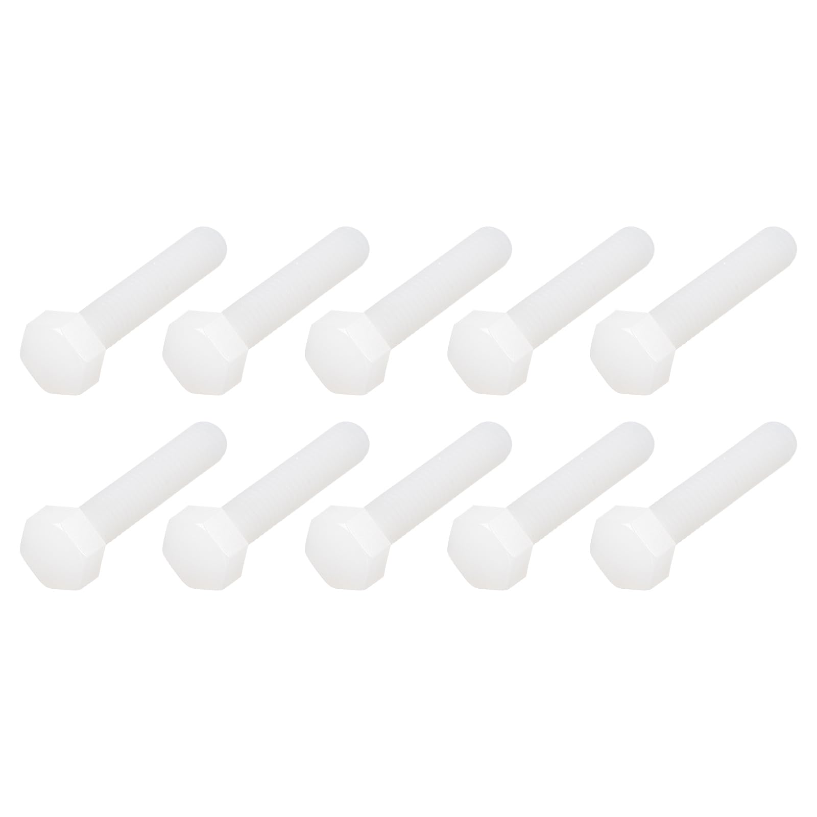 METALLIXITY Nylon Hex Bolts (M5-0.8x25mm) 80Pcs, Plastic Coarse Fully Threaded Metric Hex Head Cap Screw Bolt - for Various Industrial, White — image 1