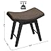SONGMICS Vanity Stool, Modern Makeup Dressing Stool with Concave Seat Surface, Padded Bench with Rubberwood Legs, Capacity 286lb, Easy Assembly, Black and Beige URDS51BK