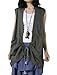 Mordenmiss Women's New Linen Sleeveless Vest Front Big Pockets Tops