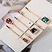 Lurrose Decorative Bobby Pins: 5pcs Colorful Gem Bobby Pins - Hair Clip for Women Hair Accessories (Mixed Style)