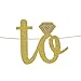 CC Party Co. MISS TO MRS Gold Glitter Cursive Banner with Diamond Ring Detail | bachelorette party | bridal shower | engagement party | wedding shower |