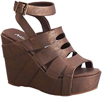 Antelope Women's 949 Copper Metallic Leather Hi Cuts Met Sandals 40