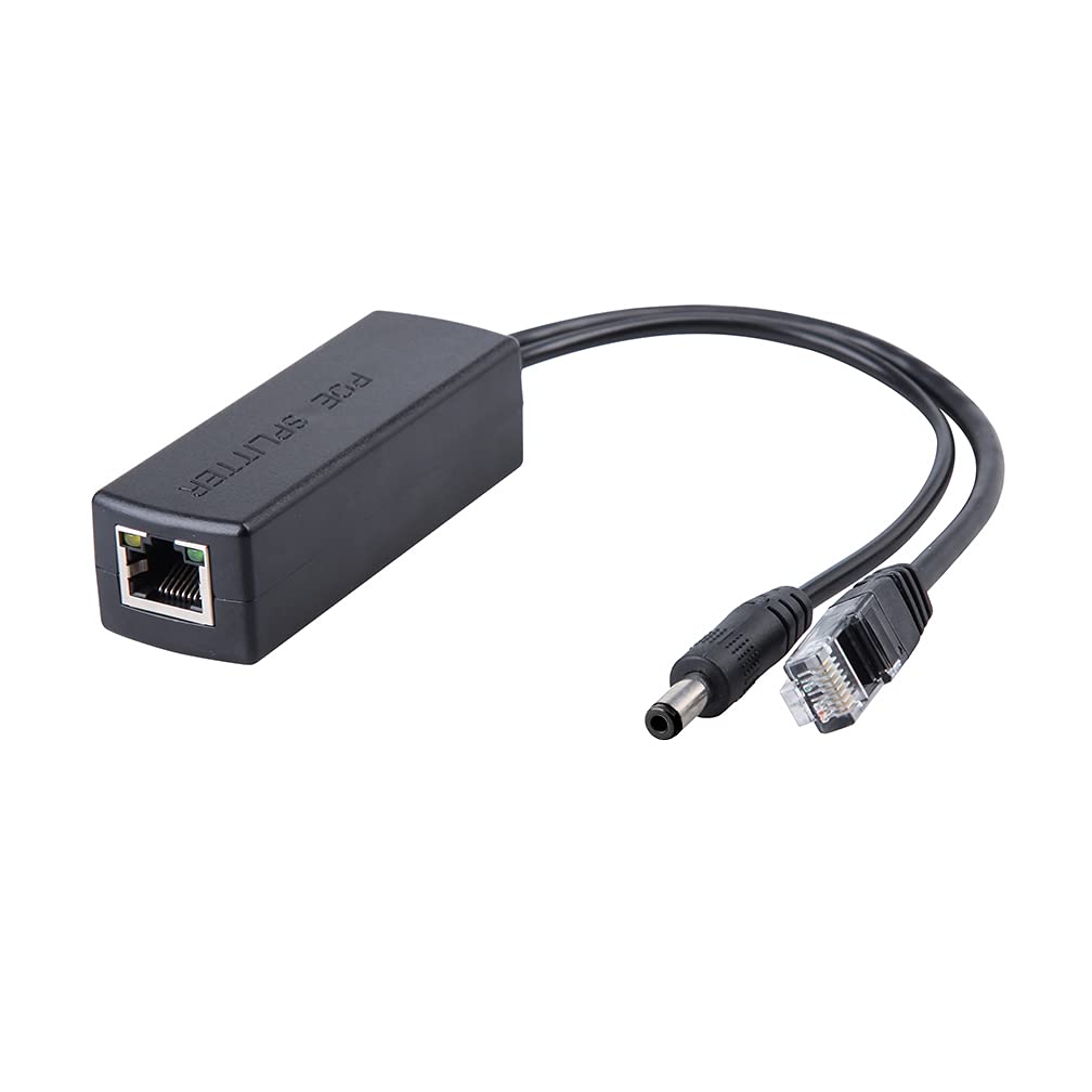 10Gtek Gigabit POE Splitter Adapter,48V to 12V,IEEE 802.3af/at Compliant 10/100/1000Mbps up to 100 Meters for Surveillance Camera,Wireless Access Point and VoIP Phone