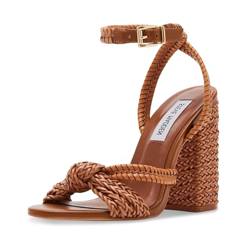 Steve Madden Women’s Malou Heeled Sandal, Cognac, 8