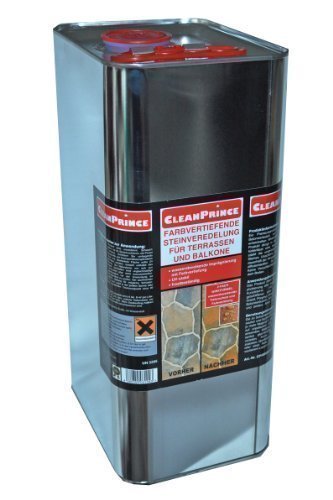 5 LITER CleanPrince Farbvertiefer Steinveredelung Terrassen Balkone 5000ml Steinimprägnierung Fleckstopp Marmor Granit Schief