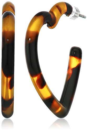 Aretes tipo argolla con corazón de tortuga Lucky Brand