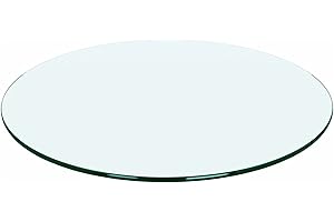 Tansole 24 Inch Round Transparent Tempered Glass Table Top, Multipurpose for Home Office, Glass Countertop (Clear, 1/4" Thick-Pencil Polished)