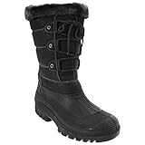StormWells Womens/Ladies Lace Front Inside Zip Insulated Winter Boots