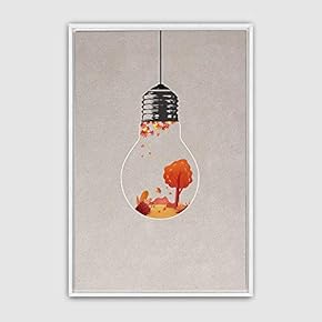 signwin Framed Canvas Wall Art Bottle and Bulb...