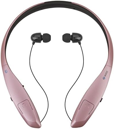 Bluetooth Headset Chof HB-900C V4.0 Call Vibrate Alert Wireless Neckband Stereo Music Sport Noise Cancelling Sweatproof Bluetooth Headphones Retractable Earbuds (Rose-Gold)
