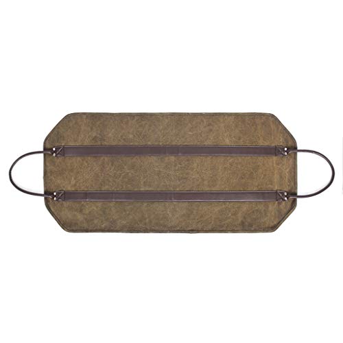 DYNWAVE Firewood Log Carrier Heavy Duty Log Tote Bag with Handles Best Canvas Storage for Carrying Wood Mud Color