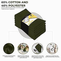 Utopia Kitchen Olive Cloth Napkins [12 Pack, 18x18