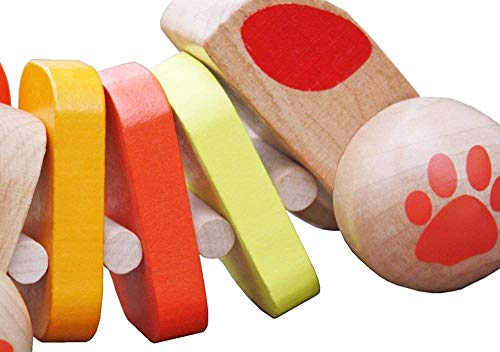 Timy Puppy Wooden Pull Along Toy for Baby Toddler Kids Boys & Girls - Thumbnail 5