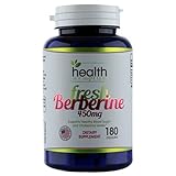 Fresh Berberine 450mg - 180 Capsules. Contains Only Berberine and Rice Flour - No Preservatives. Made in Small Batches so Freshness Is Guaranteed. Used By Integrative Medicine Physicians.