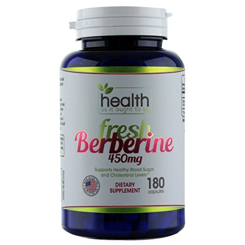 Fresh Berberine 450mg 180 Capsules. Contains Only Berberine and Rice Flour No Preservatives
