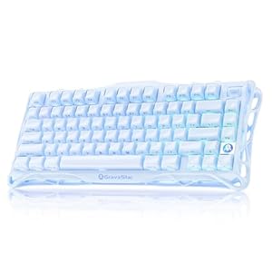 GravaStar Mercury K1かわいい水色 ゲーミングキーボード 無線 ワイヤレス 75%配列 テンキーレス ホットスワップ